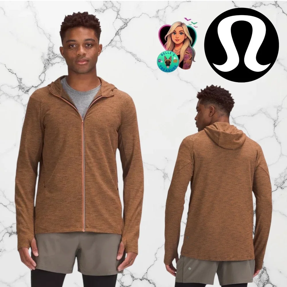 Lululemon Surge Warm Full Zip Hoodie Mens XXL Copper Brown Heathered Jacket 2XL